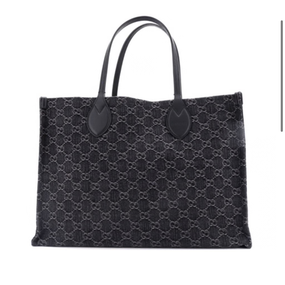 Gucci Ophidia Shopper Tote GG Black Denim - Large